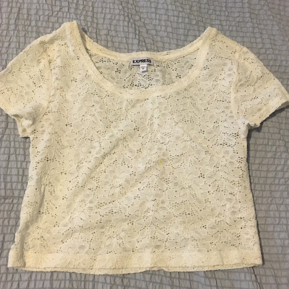 White Lace Crop Top NWOT